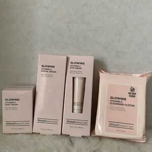 Glowing, vitamin C facial skin care.